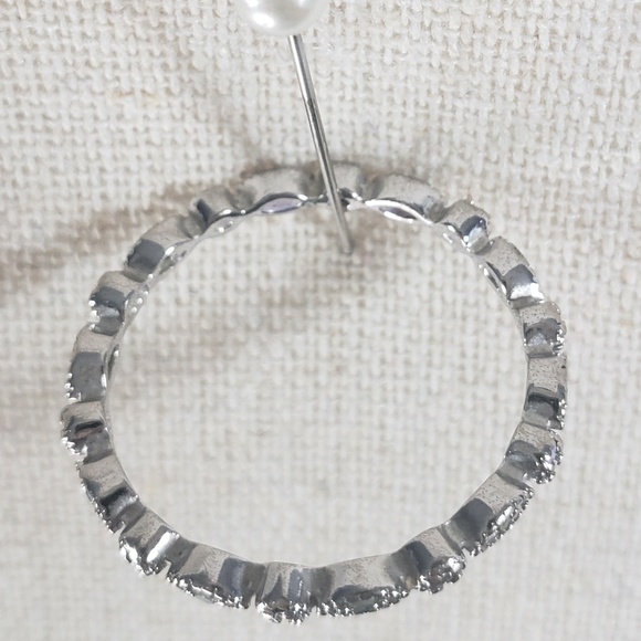 Sz 9 Sterling Silver & Diamond Thin Band Ring - Picture 2 of 6